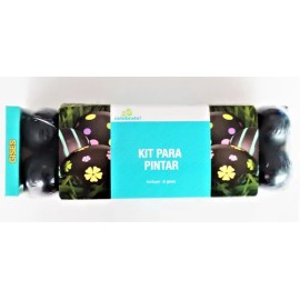 Kit Para Pintar Con Gises De Colores Huevos Negros Pascua Im Negro