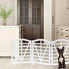 QUCHRYO Wooden Dog Gate Freestanding Pet Gate Foldable Pet Gate