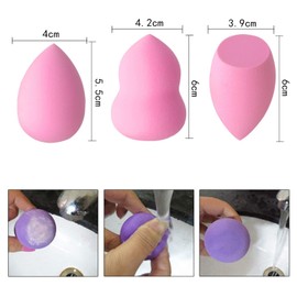 Makeup Sponge Set of 9 Multifunctional Makeup Puff Foundation Sponge for Wet and Dry Use, Includes 1 Metal Stand