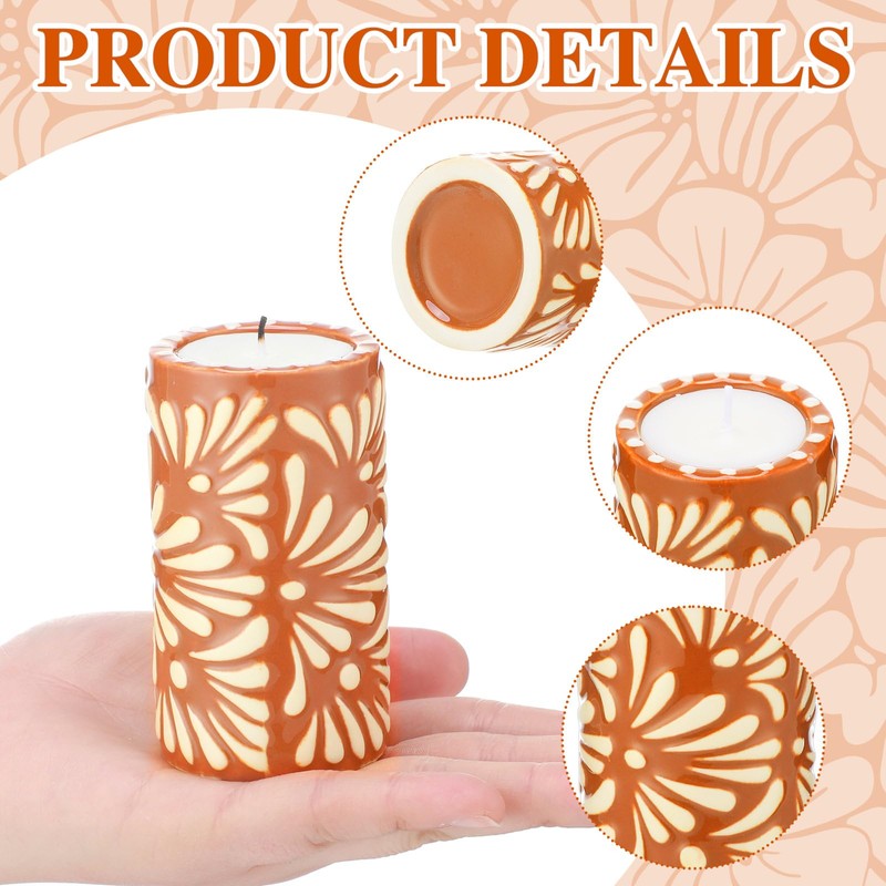 Lounsweer 4-Pack Mexican Talavera Candle Set - Scented Tequila Shot