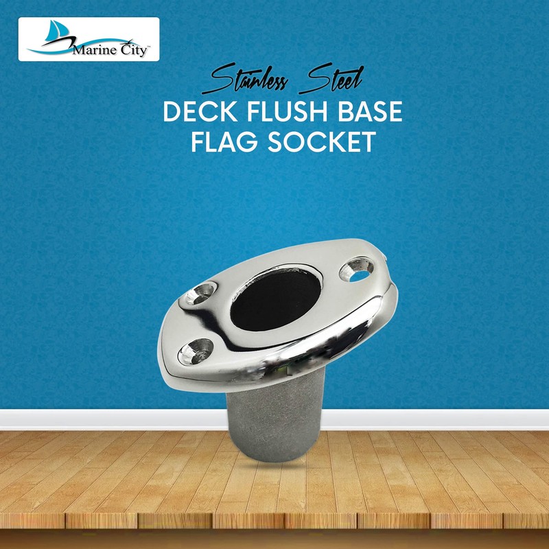 MARINE CITY Deck Flush Base Flag Socket, 316 Stainless Steel,