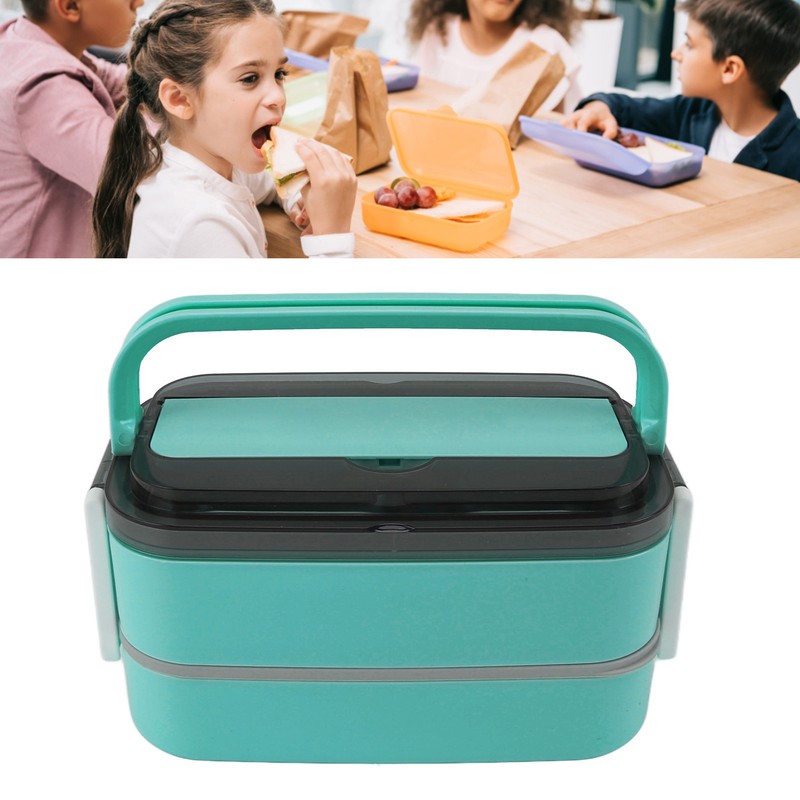Lunch Box Double Layer Microwave Safe Leakage Proof Stainless Steel