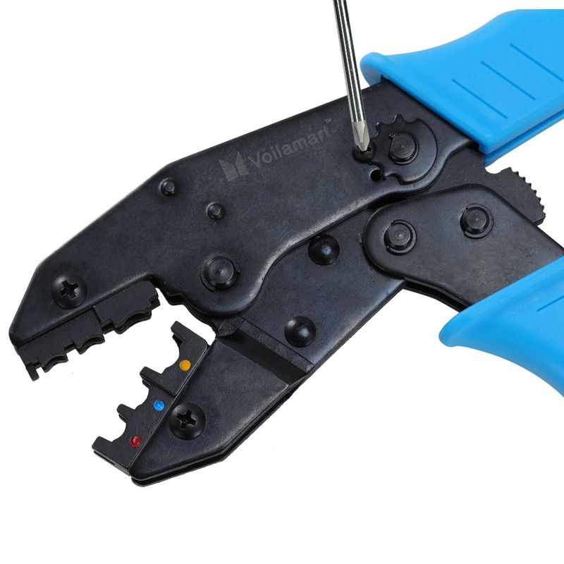 Voilamart Ratchet Crimping Tool for Insulated Electrical Connectors, Terminal Crimper