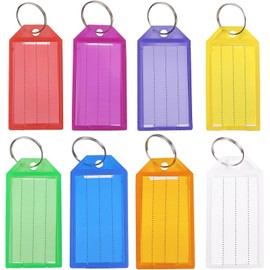 Key Fob Can Be Writed, Pack of 30 Key Rings for Labelling, 6 Colours, Key Tags with Extra Labels, Key Tags for Suitcases, Pets, Key Bags