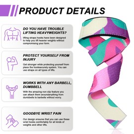 Dickplay Weight Lifting Straps,1Pair With Neoprene Padding Wrist Support and Gel Anti-slip Grips,Strongly Stitched Gym Lifting Straps for Fitness Weight Lifting,Deadlifts,Strength Training,CamoPurple