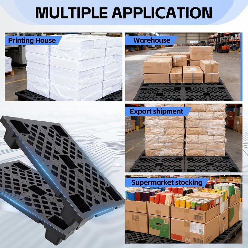 8PCS 23.6x15.7x3.9 in Plastic Pallets