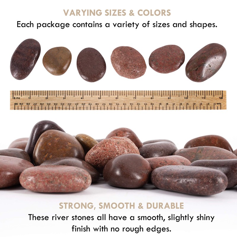 5 lbs Approx. 25 River Rocks Pebbles for Plants Natural