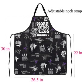 FUSTMW Tattoo Artist Apron Tattoo Lover Gifts In My Tattoo Era Tattooist Gift Painting Cooking Kitchen Apron with Pocket (MTLR Tattoo Apron)