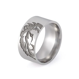 Silver Lion Head Ring for Men Norse Viking Lion Ring Rock Punk Style Gothic Biker Ring Lion Totem Amulet Ring Stainless Steel Punk Crown Animal Jewelry Gift for Boys Women Anniversary Christmas Gift (11)