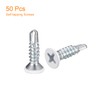 uxcell #8 x 3/4" White Screws Self Drilling Screws, 50pcs
