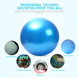 Cexin 55cm / 65cm / 75cm / 85cm Exercise Ball Fitness Ball Aka Yoga Ball Swiss Ball with Hand Pump (Silver, 65)