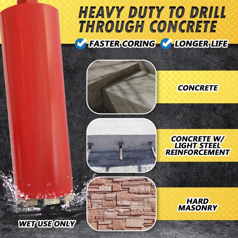 1-1/2" Wet Drill Core Bits for Concrete and Hard Masonry,