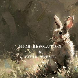 Kizbook Vintage Bunny Wall Art Prints Easter Wall Decor, Neutral Rabbit Canvas Painting, Farmhouse Decor Bunny Drawing for Nursery Wall Decor, Antique Rabbit Gallery Wall Art for Easter Bedroom