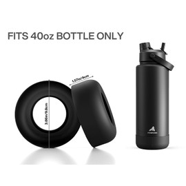 POWCAN 40 oz Silicone Water Bottle Boot, Anti-Slip and Anti-Noise Protective Sleeve, Non-Toxic and Tear-Resistant, Accessory Silicone Water Bottle Protector for Extra Protection (Dark Knight)