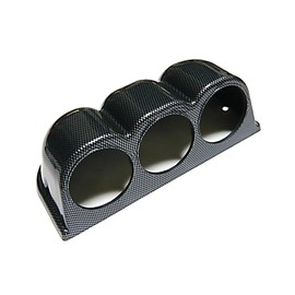 Custom 60 Diameter 3 Row Meter Hood for 2.5 Inch Meters, Carbon Tone Meter Holder