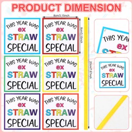 FillTouch 36 Pack Silly Straws End of the Year Gifts for Student Reusable Crazy Straws Set with Blessing Card Summer Drinking Straws for Kids Kindergarten Classroom Graduation Party Favors