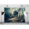 BELECO 7x5ft Fabric Big Ocean Waves Backdrop Vortex Hurricane Storm