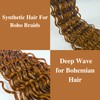 Boho Braiding Hair Pre stretched Brown Boho Curly Deep Wave