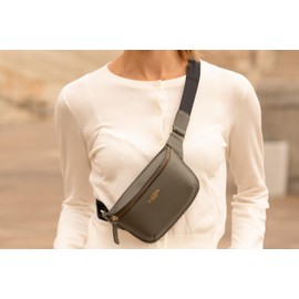 Gusti Norell Women's and Men's Leather Bum Bag Festival Bag Leather, gray, Retro