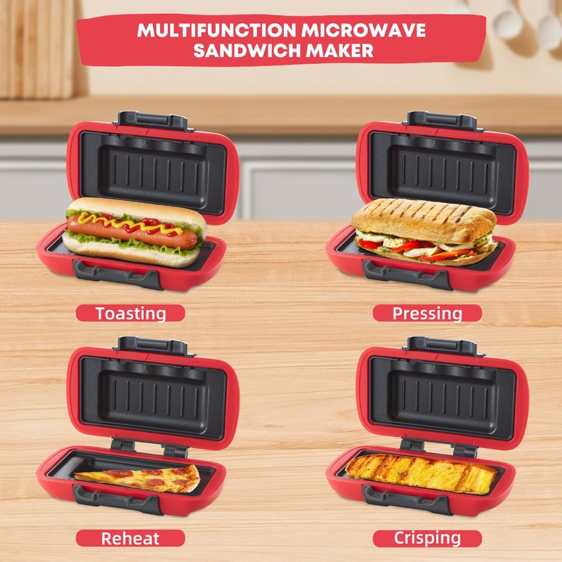 Mico Dingker Microwave Sandwich Maker, Microwave Toastie Maker, Snack Maker