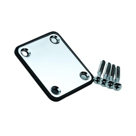 Guyker Guitar Neck Plate, 4-Bolt Iron Electric Guitar Bass Neck Joint Plate with Plastic Back Plate & Mounting Screws, NeckPlate Replacement Part