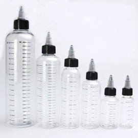 NANSHINE Plastic Graduated Pointed Bottles 10PCS 30ML PET Plastic Bottle with Twist Top Cap Plastic Graduated PET Dropper Water Liquid Bottles