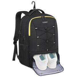 Ytonet Gym Backpack For Men Women, Gym Bag for Women Shoe Compartment Large Backpack Water Resistant Sport Backpack Lightweight Casual Backpack Fit 15.6 Inch Laptop, Gym, Sport, Workout, Travel, Black