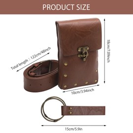 Medieval Belt Women's Belt Bag Leather Medieval Bag Medieval Belt Bag Medieval Accessories Suitable for Renaissance Cosplay Brown Belt Bag Medieval