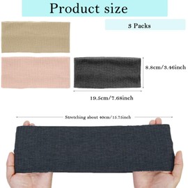 8.8 cm Headbands for Women's Hair, Cotton Head Bands Adult Women Unisex Elastic Hair Bands for Women Non Slip Head Band Fashion Hair Accessories for Sports Makeup Yoga Running