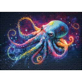 Ulmer Puzzleschmiede - Puzzle motif "Tentacle Spectacle" - the colourful octopus puzzle with 1000 pieces - the colourful octopus tentacles shop for puzzling - original puzzle made in Germany