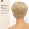 FESHFEN Short Pixie Cut Wigs Synthetic Blonde Pixie Haircut Wig