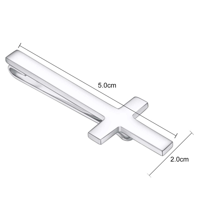 Asienice Classic Cross Tie Clip Silver Tie Clip in the