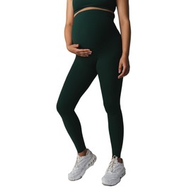 Vitality Cloud II Women's Maternity Pants - Comfortable Over-Bump Stretch Leggings for Work, Casual, and Everyday Wear - Essential Maternity Clothes and Pregnancy Must Haves- Forest, Sizes 2XS - 3XL