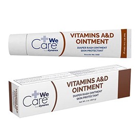 Dynarex Vitamins A & D Ointment, Ointment with Vitamin A and Vitamin D for Body Chaffing, Diaper Rash, Cuts, White, 1 oz. Tube