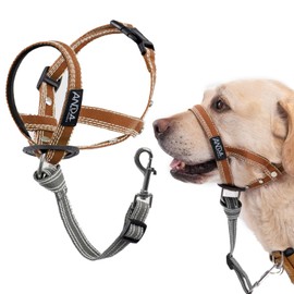ANDA Gentle Leader Ultra-Light No-Pull Dog Headcollar: Adjustable, Breathable Comfort, Prevents Explosive Rushes, Ideal for Daily Use (Brown, Size 1)