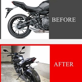 License Plate Holder Bracket Rear Fender Eliminator Kit Tail Tidy LED Indicator Turn Signal Blinker Kit Compatible with MT-07 MT07 FZ-07 FZ07 2014-2024 YZF R7 2022-2024 (Clear)