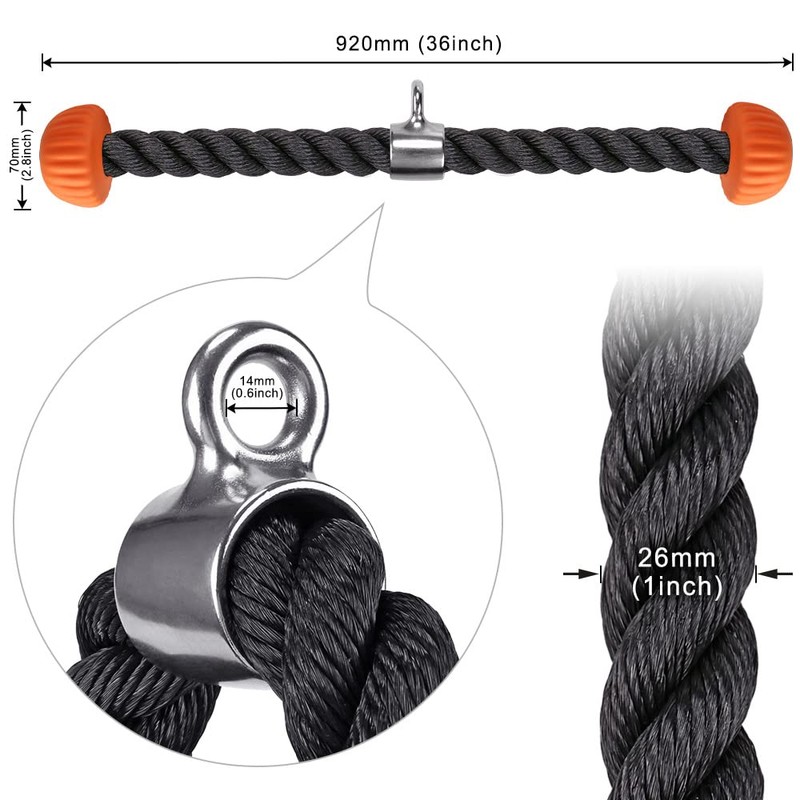 SELEWARE Tricep Rope Cable Machines Attachments for Gym, Heavy Duty