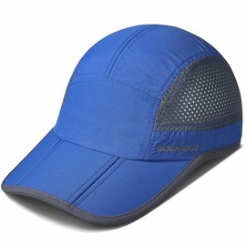GADIEMKENSD Men's Folding Outdoor Hat, Long Brim, UPF 50+, UV Protection, blue (royal), 55.0-60.0 cm