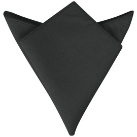 Elerevyo Men's Cotton Classic Handkerchief Plain Pocket Square, black