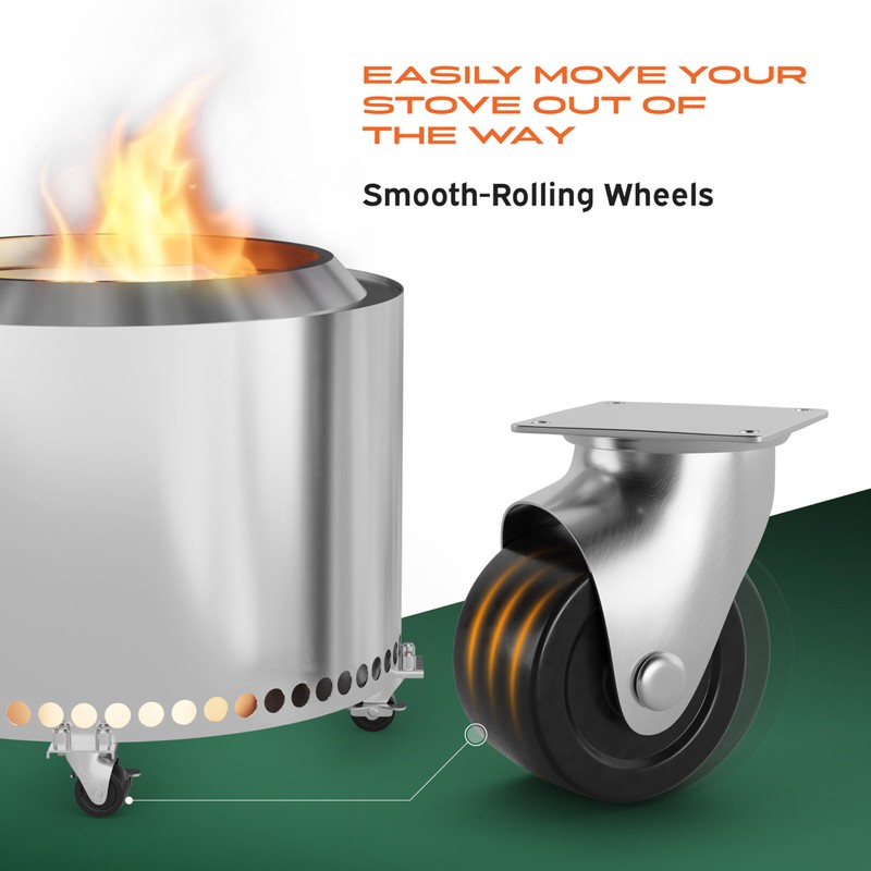 Hickory Summit Rolling Solo Stove Bonfire Stand – 21" Fire