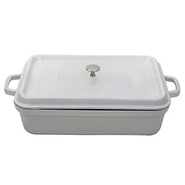 G.E.T. Energy-Efficient Roasting Pan, Cast Aluminum, Rectangular, 7.5 Quart, White