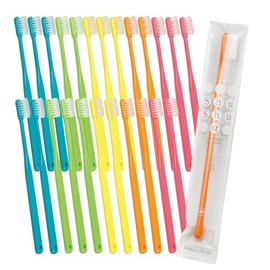 FEED株式会社 歯科専売品 大人用歯ブラシ 25本 FEED Shu Shu α (シュシュアルファ) かたさ：ふつう (5色×5本の計25本) ハブラシ シュシュ