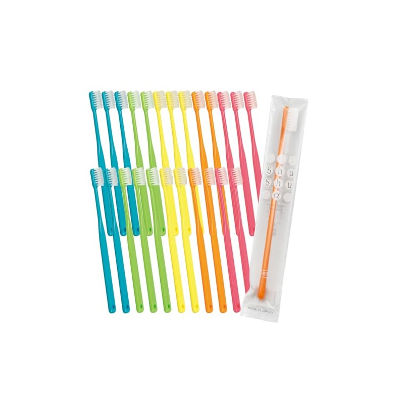 FEED株式会社 歯科専売品 大人用歯ブラシ 25本 FEED Shu Shu α (シュシュアルファ) かたさ：ふつう