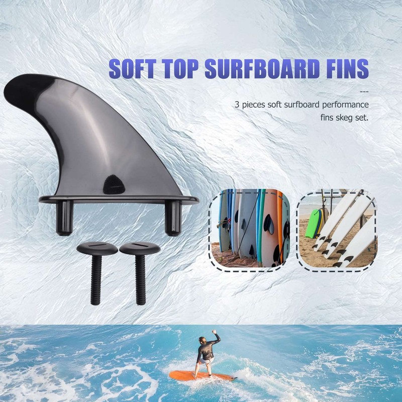 Yjijaiifd 3Pcs Soft Top Surfboard Fins Sets for Softboard Paddle