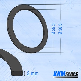 KKMSEALS Flat Seal Rubber EPDM 1 1/4 Inch - Sealing Rings Set of 5 Pieces - Flat Seal Set Effective Insulation - Seal Set - Flat Seal Set (38.5 x 29.5 x 2 mm)