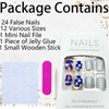 24Pcs 4th of July Silver Glitter Press on Nails Short