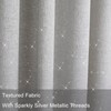 YINFUNG Glitter Shower Curtain Silver Grey Cloth Sparkly Curtains for