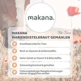 Makana Ground Milk Thistle Herb Feed for Horses 100% Pure and Natural 500g Bag