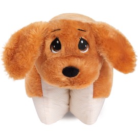 BRUBAKER Cuddly Toy Cushion Dog - 2-in-1 Plush Toy and Cuddly Cushion - 40 x 30 cm Cuddly Dog - Hinged Children's Plush Cushion with Velcro Fastening - Animal Cushion Dog Cushion Stuffed Toy - Brown