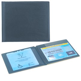 PU Leather Blue Badge Holder for Car and Timer Holder - Privacy Protection, Anti-Scratch Cover, Disabled Badge Holder (Deep Blue)